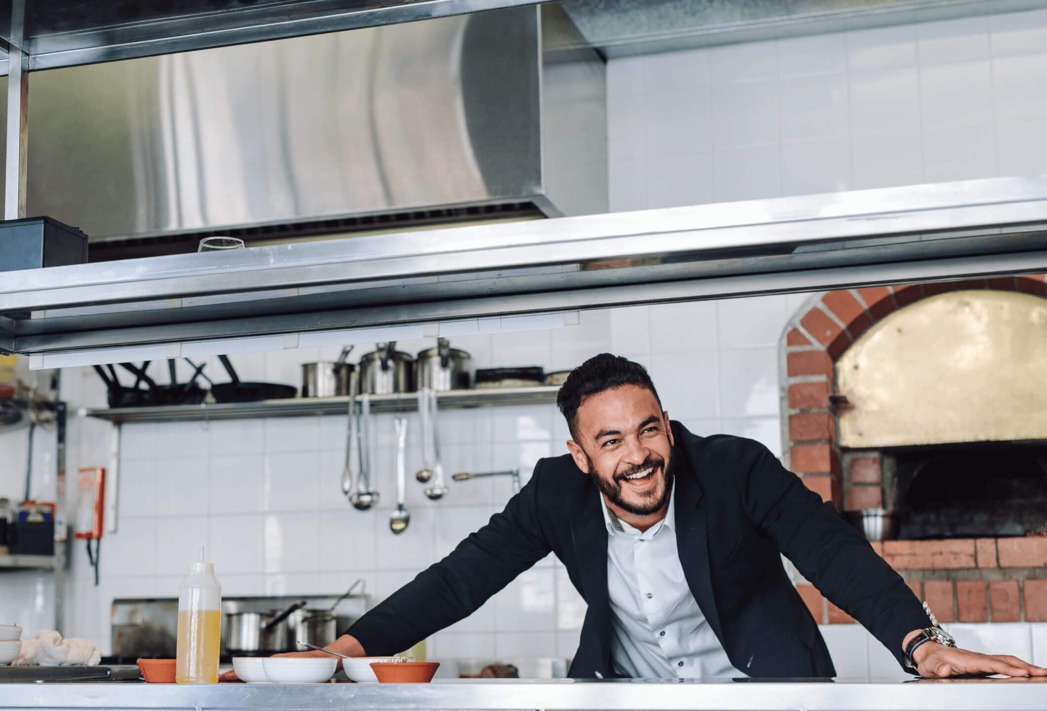 Restaurant owner in kitchen