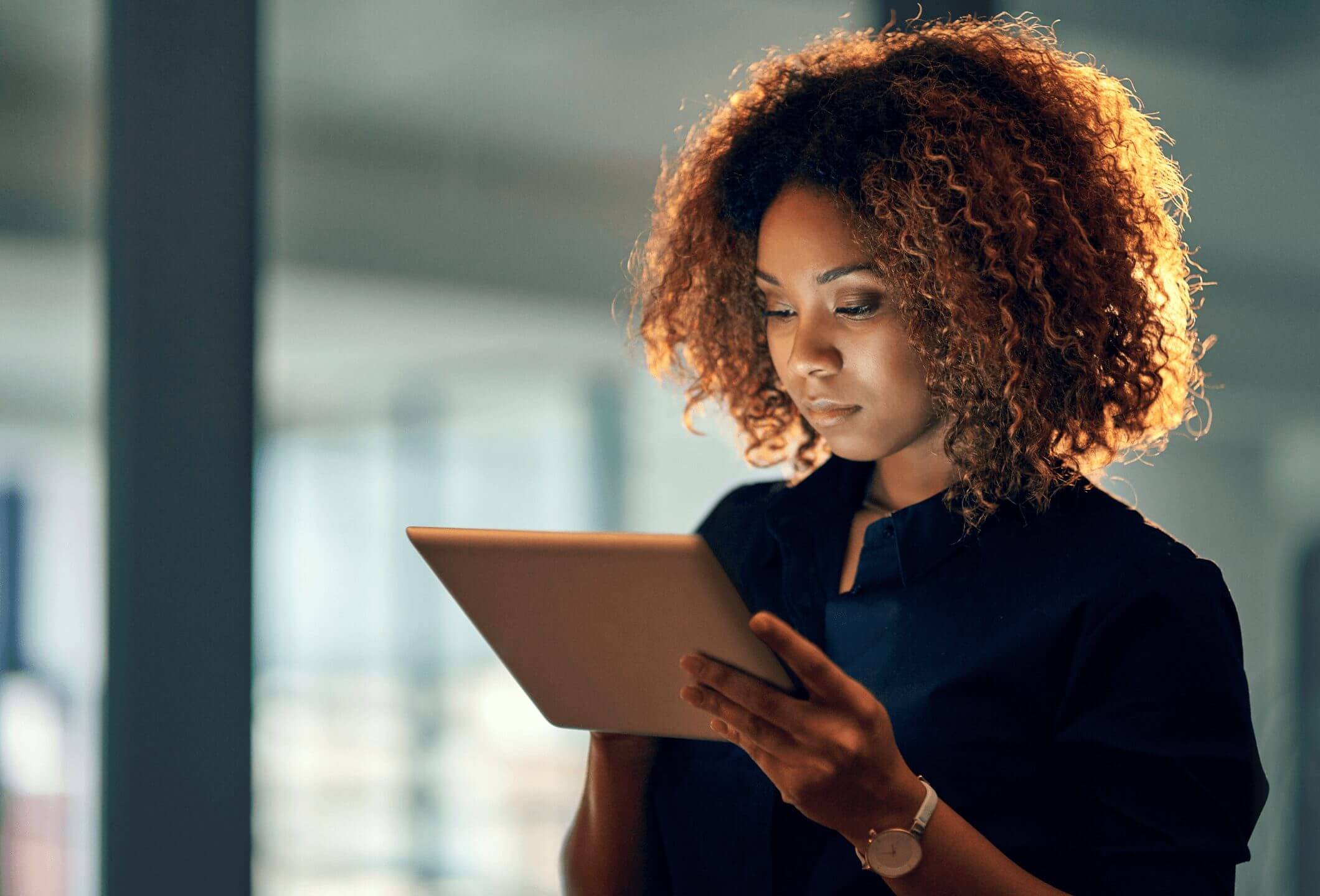 Smart woman using tablet